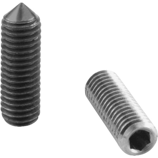 Kipp Grub Screw, Hexagon Socket W. Point DIN En Iso4027 D1=M04X8, Stainless Steel Bright K0797.104X8